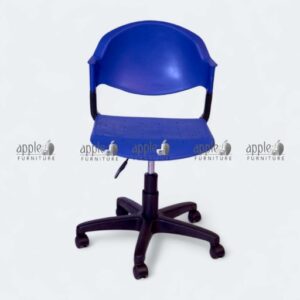 “APPLE AP-11-H Plastic Office Chair adjustable swivel chair blue base” “Mobile Desk Chair plastic office chair AP-11-H side view” “Backrest detail of AP-11-H plastic office chair ergonomic design” “Caster wheels of AP-11-H adjustable swivel chair on floor”