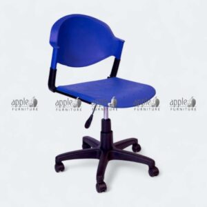 “APPLE AP-11-H Plastic Office Chair adjustable swivel chair blue base” “Mobile Desk Chair plastic office chair AP-11-H side view” “Backrest detail of AP-11-H plastic office chair ergonomic design” “Caster wheels of AP-11-H adjustable swivel chair on floor”