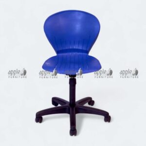 “APPLE AP-15-M Modern Library Revolving Chair ergonomic design” “Durable study library chair with blue molded seat and swivel base” “Computer revolving chair APPLE AP-15-M with caster wheels” “Modern library revolving chair for study rooms and workspaces”