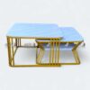 Wood and Metal Center Table modern living room furniture Wood and Metal Center Table with metal frame and wooden top Modern wood and metal center table nesting design Wood and Metal Center Table for contemporary interiors