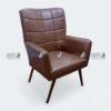 Accent Chair modern upholstered single seater Accent Chair with wooden legs and cushioned back Leatherette accent chair for living room Modern accent chair for lounge and office