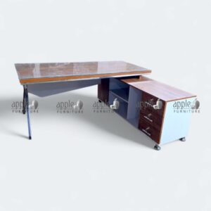 APPLE AP-118 Executive Office Table with wooden office desk design and side storage for modern office workspace