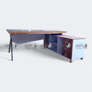 APPLE AP-118 Executive Office Table with wooden office desk design and side storage for modern office workspace