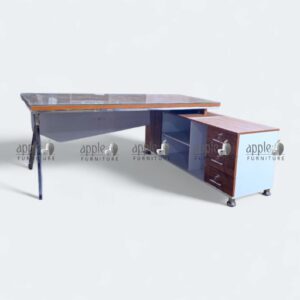 APPLE AP-118 Executive Office Table with wooden office desk design and side storage for modern office workspace