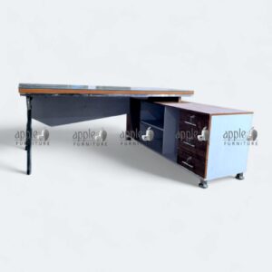 APPLE AP-118 Executive Office Table with wooden office desk design and side storage for modern office workspace
