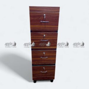 APPLE AP-1020 wooden filing cabinet with multiple lockable drawers, metal handles and rich brown finish for 4 drawer file cabinet and office storage cabinet use