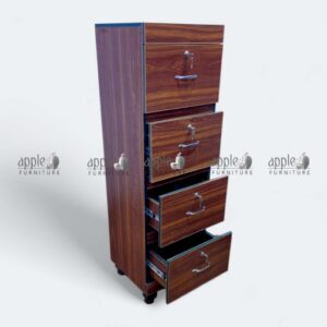 APPLE AP-1020 wooden filing cabinet with multiple lockable drawers, metal handles and rich brown finish for 4 drawer file cabinet and office storage cabinet use