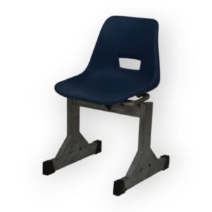APPLE AP-135-BLU plastic classroom chair with blue student seat and grey fixed frame Durable student chair for school classroom, academy, college, and training room seating Blue school chair with strong fixed classroom chair frame for educational furniture use