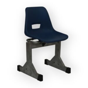 APPLE AP-135-BLU plastic classroom chair with blue student seat and grey fixed frame Durable student chair for school classroom, academy, college, and training room seating Blue school chair with strong fixed classroom chair frame for educational furniture use