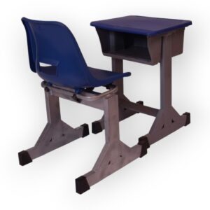 APPLE AP-135-BLU & AP-160-BLU SET school desk bench set with blue seat and blue writing desk