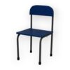 APPLE AP-144-12-BLU school chair with blue seat blue backrest and black metal frame Durable classroom chair for school, college, academy, library, and training room seating Blue school chair with strong metal frame for student classroom furniture use