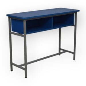 APPLE AP-152-LB-BLU student desk with book box and blue writing top for classroom use School desk with storage compartments and strong metal frame for students Classroom study desk with blue book box for school college academy and training room furniture