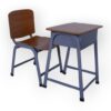 APPLE AP-158-18-AKT & AP-159-LRG-AKT SET wooden school desk chair set with steel frame Student desk and chair set with wooden seat backrest and classroom writing desk Durable school furniture with wooden classroom desk chair for schools colleges and academies