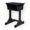 APPLE AP-160-BLU student desk with book box and blue writing top for classroom use School desk with storage and heavy-duty grey fixed frame for students Classroom student desk with built-in book box for school college academy and training room furniture