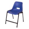 APPLE AP-200-BLU plastic study chair with blue shell seat and black metal frame Student classroom chair with blue plastic seat for school college academy and library use Blue school chair with durable metal frame for classroom and training room furniture