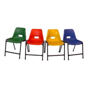 APPLE AP-200-BLU plastic study chair with blue shell seat and black metal frame Student classroom chair with blue plastic seat for school college academy and library use Blue school chair with durable metal frame for classroom and training room furniture