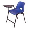 APPLE AP-200-S-BLU study chair with writing pad and blue plastic student seat Student chair with writing tablet and strong black metal frame for classrooms Classroom chair with desk for school college academy seminar and training room furniture