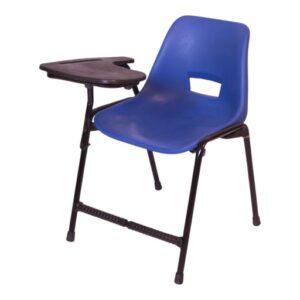 APPLE AP-200-S-BLU study chair with writing pad and blue plastic student seat Student chair with writing tablet and strong black metal frame for classrooms Classroom chair with desk for school college academy seminar and training room furniture