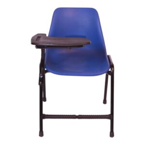 APPLE AP-200-S-BLU study chair with writing pad and blue plastic student seat Student chair with writing tablet and strong black metal frame for classrooms Classroom chair with desk for school college academy seminar and training room furniture