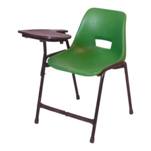 APPLE AP-200-S-BLU study chair with writing pad and blue plastic student seat Student chair with writing tablet and strong black metal frame for classrooms Classroom chair with desk for school college academy seminar and training room furniture