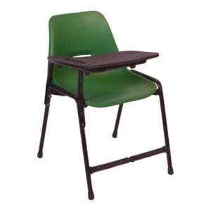 APPLE AP-200-S-BLU study chair with writing pad and blue plastic student seat Student chair with writing tablet and strong black metal frame for classrooms Classroom chair with desk for school college academy seminar and training room furniture
