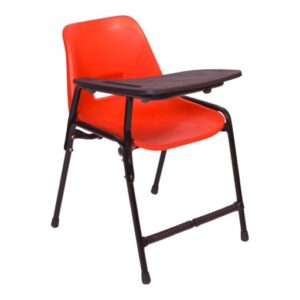 APPLE AP-200-S-BLU study chair with writing pad and blue plastic student seat Student chair with writing tablet and strong black metal frame for classrooms Classroom chair with desk for school college academy seminar and training room furniture