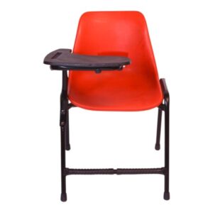 APPLE AP-200-S-BLU study chair with writing pad and blue plastic student seat Student chair with writing tablet and strong black metal frame for classrooms Classroom chair with desk for school college academy seminar and training room furniture