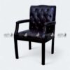 APPLE AP-402-2 premium office visitor chair in black leatherette with padded arms and tufted back for reception chair and leather visitor chair seating
