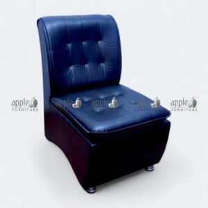 APPLE AP-408 office sofa chair in black leatherette with cushioned seat and padded backrest for reception sofa chair and single seater sofa chair seating
