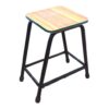 APPLE AP-433 wooden top school stool with black steel frame for classroom seating APPLE AP-433 classroom stool with square laminated wooden seat and strong metal frame APPLE AP-433 steel frame student stool for school labs, art rooms and academies