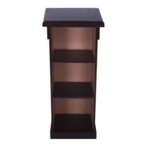 APPLE AP-460-LRG-NW1-BRN wooden lecture podium with dark brown finish for schools and offices APPLE AP-460-LRG-NW1-BRN school rostrum with storage shelves for lectures and presentations APPLE AP-460-LRG-NW1-BRN wooden podium stand for mosque, classroom, seminar hall and conference room