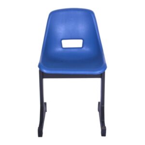 APPLE AP-476 steel plastic school chair with blue plastic seat and black steel frame for classroom furniture in Pakistan Durable plastic classroom chair for students with fixed steel legs and blue molded seat Student chair in Pakistan for schools colleges academies and educational institutes