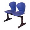 APPLE AP-482-BLU two seater classroom chair with blue plastic seats and black steel frame for school furniture Double plastic school chair with two molded blue seats for classrooms and academies Student bench chair for schools colleges tuition centers and training institutes in Pakistan