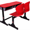 APPLE AP-498 & AP-482 SET School Desk Chair Set with blue two seater classroom design Double student desk set with blue chairs and book box storage for schools Classroom furniture package with two student chairs, desk top, and strong metal frame
