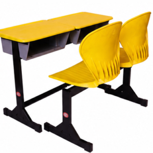 APPLE AP-498 & AP-482 SET School Desk Chair Set with blue two seater classroom design Double student desk set with blue chairs and book box storage for schools Classroom furniture package with two student chairs, desk top, and strong metal frame