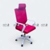 APPLE AP-509 pink ergonomic office chair with high backrest, headrest, white armrests and revolving base for adjustable office chair with headrest and modern revolving chair seating