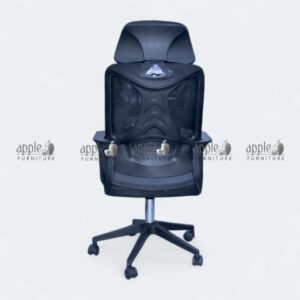 APPLE AP-509 high back office chair in black upholstery with armrests, revolving base and wheels for executive office chair and revolving office chair seating