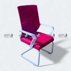 APPLE AP-518 pink visitor chair with cushioned seat, padded backrest, armrests and cantilever metal frame for cantilever visitor chair and office guest chair seating