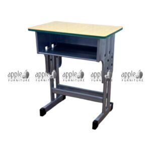 APPLE AP-1009 single student desk, school writing desk with metal frame, classroom study desk with wooden top and storage box