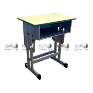 APPLE AP-1009 single student desk, school writing desk with metal frame, classroom study desk with wooden top and storage box