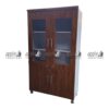 APPLE AP-101 wooden office cabinet with glass door storage cabinet design for files and documents Premium wooden office cabinet with glass doors and lower file storage for office use APPLE AP-101 office file cabinet for schools, colleges, universities, and professional workplaces Durable glass door storage cabinet with wooden finish for office records and books