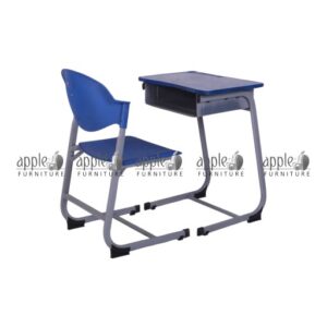 APPLE AP-1013 Chair and AP-1041 Table student desk and chair set for school classroom furniture Student desk and chair set with blue chair and separate writing table for schools and academies APPLE Furniture school desk with chair and classroom study table chair for organized learning spaces