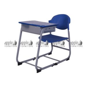 APPLE AP-1013 Chair and AP-1041 Table student desk and chair set for school classroom furniture Student desk and chair set with blue chair and separate writing table for schools and academies APPLE Furniture school desk with chair and classroom study table chair for organized learning spaces