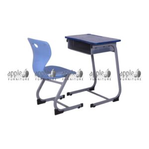 APPLE AP-1014 Chair and AP-1015 Table HDPE student desk chair set for school classroom furniture HDPE student desk chair set with blow molding school chair and separate writing table for students APPLE Furniture school desk and chair set with HDPE plastic blow molded seat for classrooms and academies