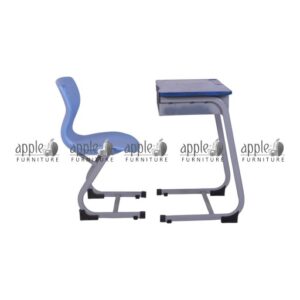 APPLE AP-1014 Chair and AP-1015 Table HDPE student desk chair set for school classroom furniture HDPE student desk chair set with blow molding school chair and separate writing table for students APPLE Furniture school desk and chair set with HDPE plastic blow molded seat for classrooms and academies
