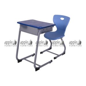 APPLE AP-1014 Chair and AP-1015 Table HDPE student desk chair set for school classroom furniture HDPE student desk chair set with blow molding school chair and separate writing table for students APPLE Furniture school desk and chair set with HDPE plastic blow molded seat for classrooms and academies