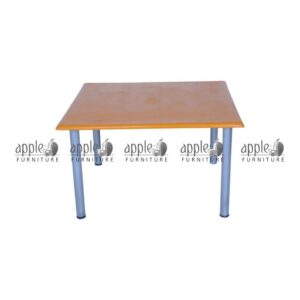APPLE AP-1016-SQR square classroom table with wooden-style top and metal legs for school activity rooms Square classroom table for group learning, Montessori square table for preschool and daycare activities APPLE Furniture square activity table for schools, playgroups, libraries, and early learning classrooms
