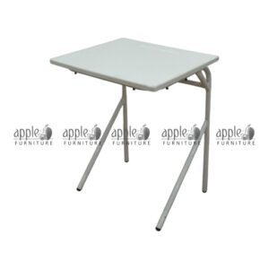 APPLE AP-1026-V-SML-WHT single student table with white top and metal frame for classroom use Single student table for schools and academies, classroom study table with strong metal legs APPLE Furniture school writing table for classrooms, exam halls, libraries, and training rooms