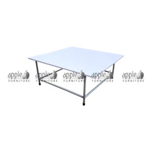 APPLE AP-115-YEL Montessori Activity Table with yellow top and black metal frame for kids classroom Durable Kids Classroom Table with bright yellow top and red edging for Montessori schools School Activity Table for playgroup and daycare learning rooms with strong metal frame APPLE Montessori Activity Table for drawing, writing, crafts, and group classroom activities