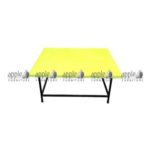 APPLE AP-115-YEL Montessori Activity Table with yellow top and black metal frame for kids classroom Durable Kids Classroom Table with bright yellow top and red edging for Montessori schools School Activity Table for playgroup and daycare learning rooms with strong metal frame APPLE Montessori Activity Table for drawing, writing, crafts, and group classroom activities